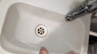 Chub Gainer, Public Bathroom Slut | Pissing Into The Sink - 9 image