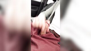 Jerking off and cumming in my car, verbal and stiff dick orgasm. Super hard cut cock. - 6 image