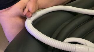 Small Cock Masturbating, Rubbing And Cumming On Vacuum Hose - 1 image