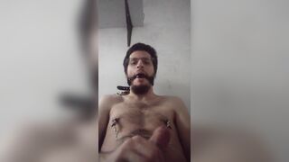 Mouth gag myself / with nipples tight pleasure - 2 image