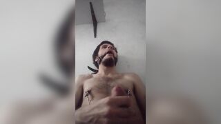 Mouth gag myself / with nipples tight pleasure