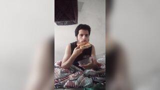 Some pizza eating more food to feed my stomach, food fetish Gaining fetish - 5 image