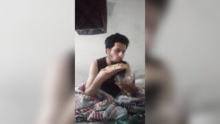 Some pizza eating more food to feed my stomach, food fetish Gaining fetish - 9 image
