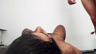 My Straight Friend Put His Feet On My Face And I Shot A Huge Load - 10 image