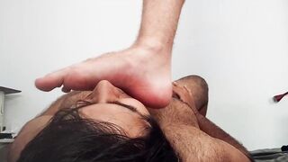 My Straight Friend Put His Feet On My Face And I Shot A Huge Load - 8 image