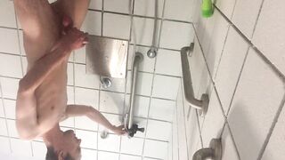 Public shower jerk off - 4 image