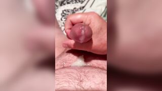 Milky precum and cum pile