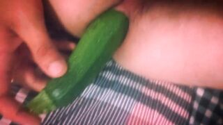 Shove a big zucchini up your ass - 3 image