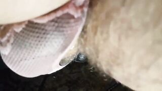 Riding pink ass on dildo with pink panties - 10 image