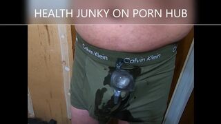 Vibrator Drains Cum Into CK Underwear - 1 image