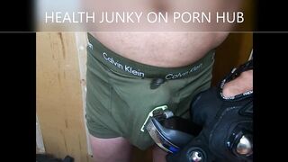 Vibrator Drains Cum Into CK Underwear - 4 image