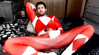 Red Ranger cums in suit - 5 image