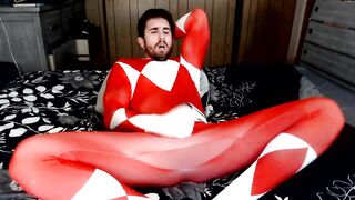 Red Ranger cums in suit - 8 image