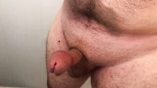 Amateur CHOKES his dick with cock ring and creampies flesh light. - 3 image