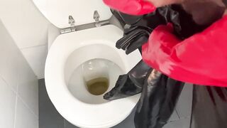 Preparing long black vinyl gloves - 10 image