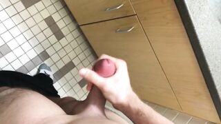Jerking Big Cock in College Bathroom - 6 image