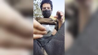 Outside home / Nipple fetish \ sex toy on my nipples