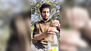 Swet boy drinking water to look more fat - 3 image
