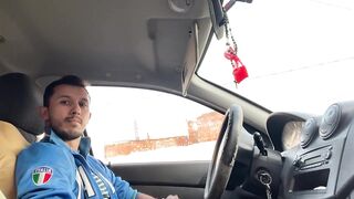 Gay jerk off in car, get caught, no cum. - 3 image