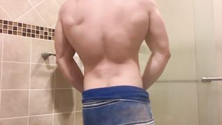 Jacked Alpha Male Flexes in Just Towel - 8 image