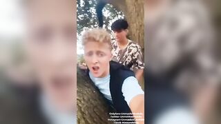 Hot twink couple fuck in a tree - 4 image