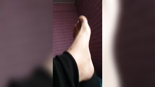 Feet without socks for you to suck on