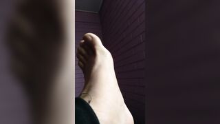 Feet without socks for you to suck on