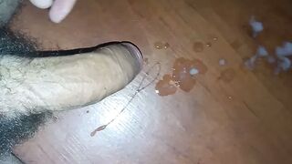 gay fingering big dick and cum on the table - 1 image