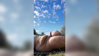 fat chubby guy getting hard boner on beach while sunbathing pov spy myself - 10 image