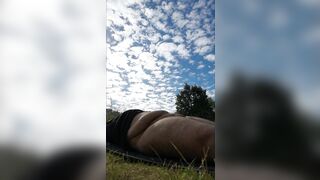 fat chubby guy getting hard boner on beach while sunbathing pov spy myself - 2 image