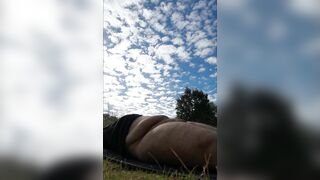 fat chubby guy getting hard boner on beach while sunbathing pov spy myself - 3 image