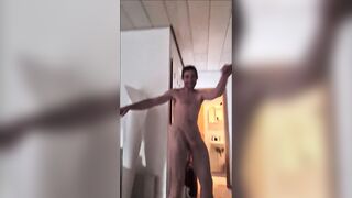 33yo Boy swinging his XL cock just for fun and then Ooops... (funny too) - 9 image