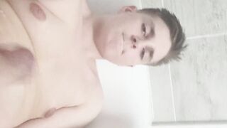 Chubby Teen cums in bathtub - 2 image