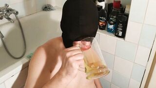 My toilet slave's mouth pissing and pee drinking compilation pt2 HD - 5 image