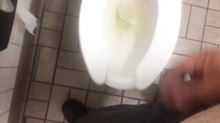 Peeing and then stroking it a little before going back to work - 8 image