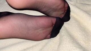 Chinese foot CD selfie black stockings feet - 1 image