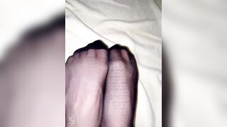 Chinese foot CD selfie black stockings feet - 2 image