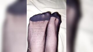 Chinese foot CD selfie black stockings feet - 3 image
