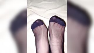 Chinese foot CD selfie black stockings feet - 4 image