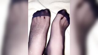 Chinese foot CD selfie black stockings feet - 7 image