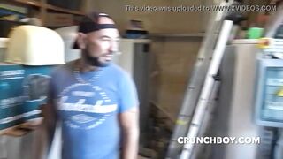 sucking rreal straight workers witm cum mouth in exhib public street for crunchboy - 4 image