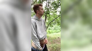 Teen boy after school jerk in the park and make cum masturbate in public - 6 image