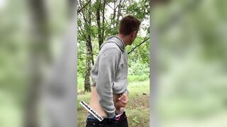 Teen boy after school jerk in the park and make cum masturbate in public - 8 image