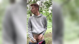Teen boy after school jerk in the park and make cum masturbate in public - 9 image