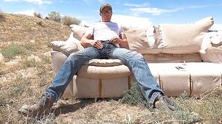 Public jeans wetting on an abandoned couch - 7 image