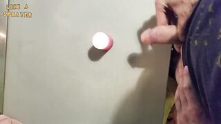 Homemade handjob and big load on a candle. Jerking off in a homemade amateur video, big cock and big load. - 2 image