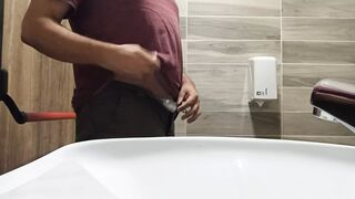 long pee like fountain in a public toilet - 1 image