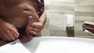 long pee like fountain in a public toilet - 9 image
