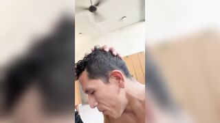 Hot Latin guy sucking a cock at the gym/ public - 6 image