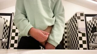 Risky Public Toilet Wank and Cum (Almost Caught!) - 2 image